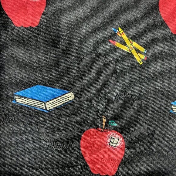 Rogers Necktie School Books Pencils Apples - Picture 2 of 6